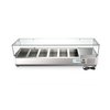 Koolmore 59" Refrigerated Countertop Condiment Prep Rail Sandwich Prep Station SCDC-6P-SG